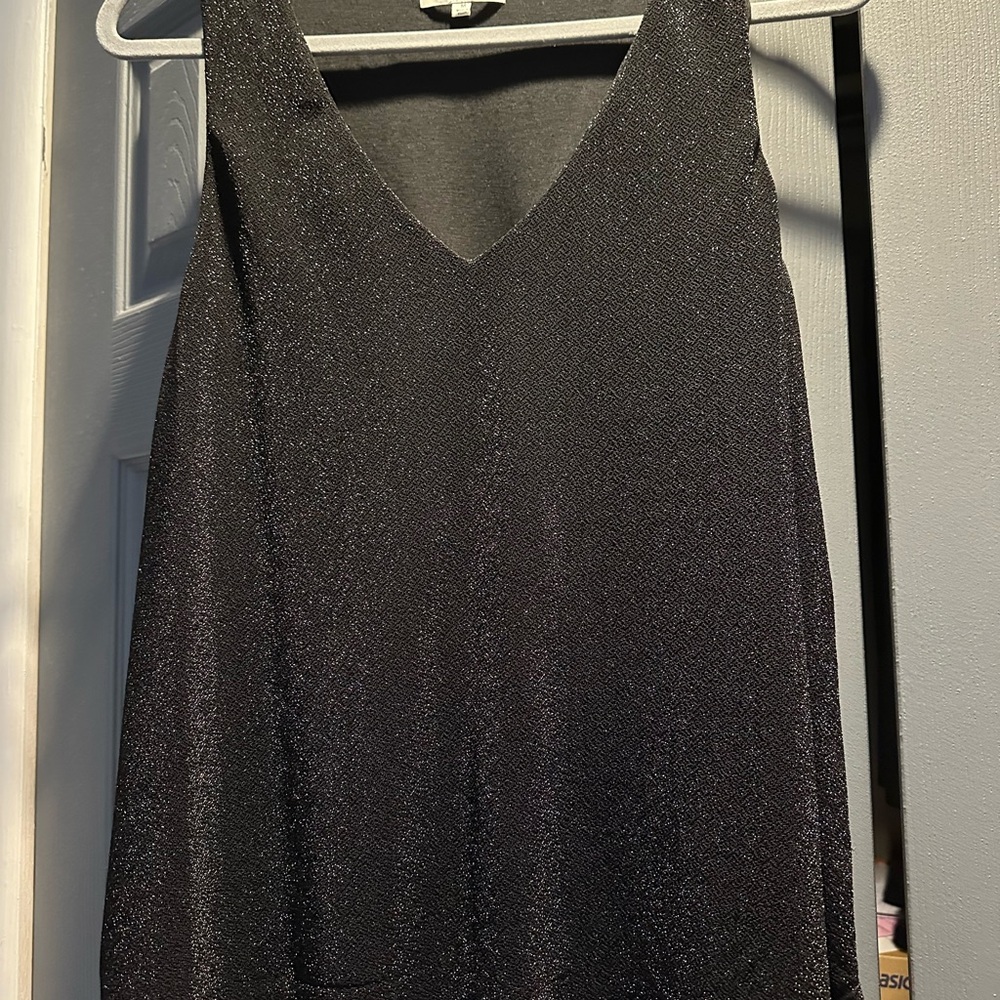 Z Supply Black Sparkly V-neck Sleeveless Flowy Tank